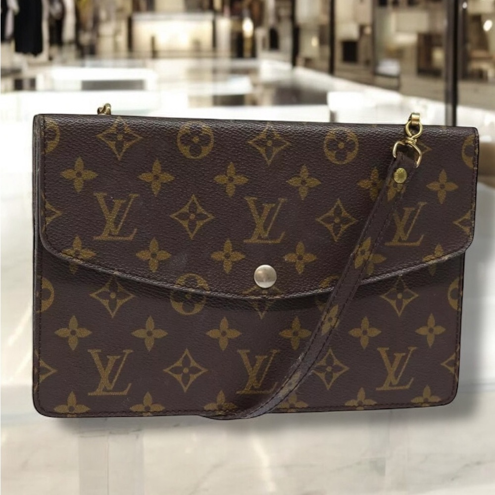 LOUIS VUITTON Monogram Double Rabat Shoulder Bag LV Authentic w/COA VINTAGE